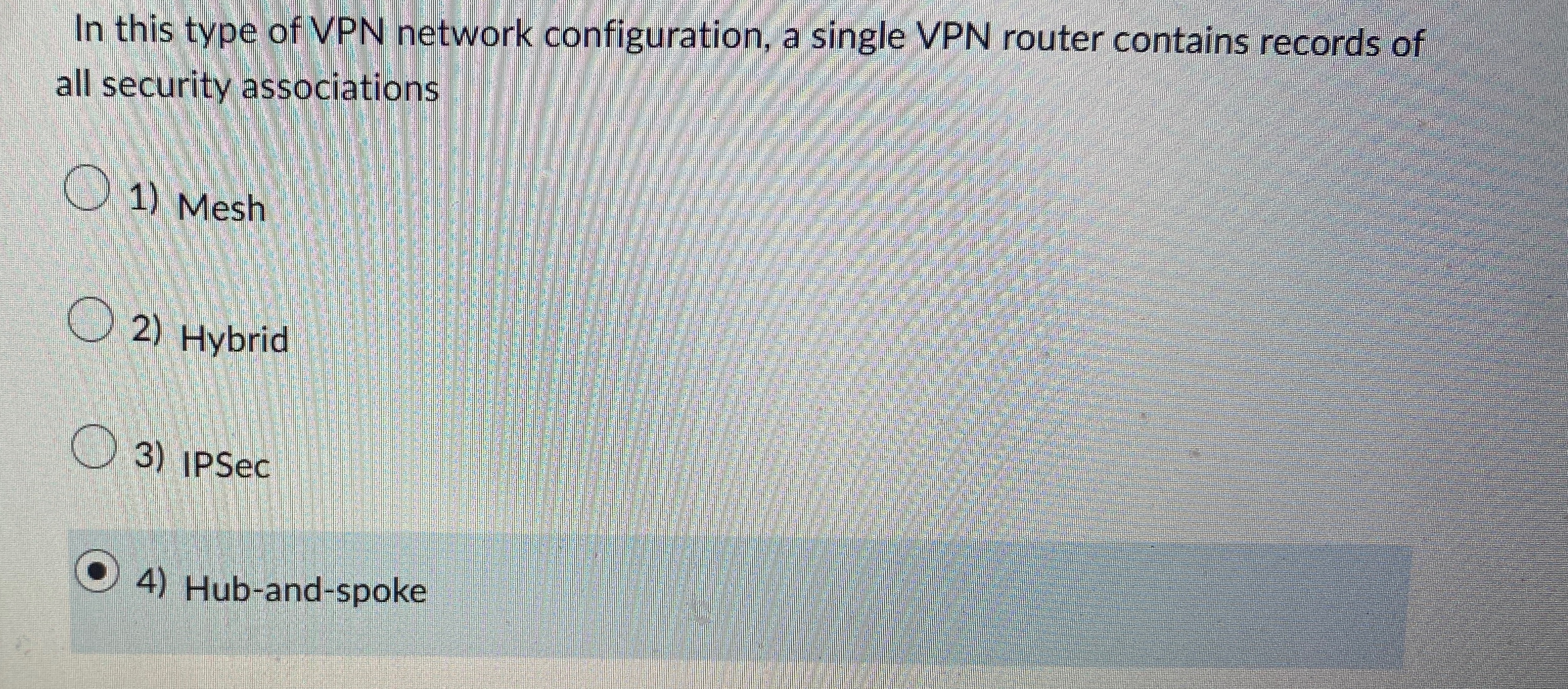 In this type of VPN network configuration, a