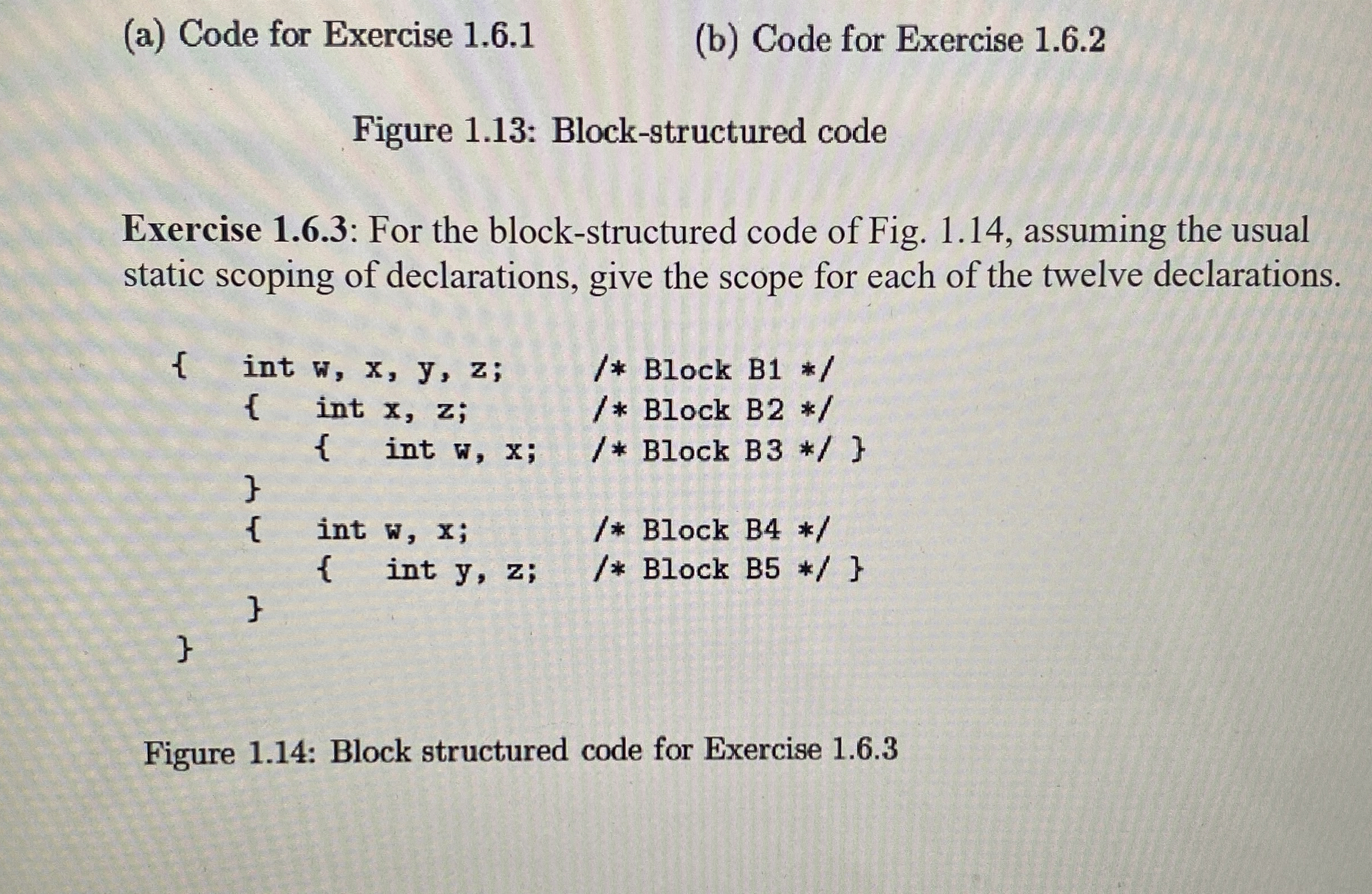 Exercise 1 . 6 . 3 : For the block - structured