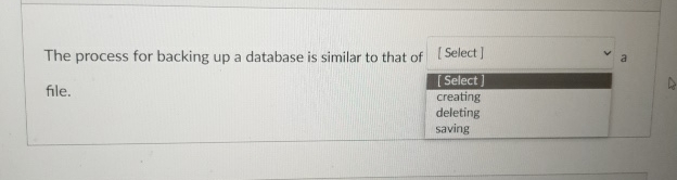 The process for backing up a database is similar