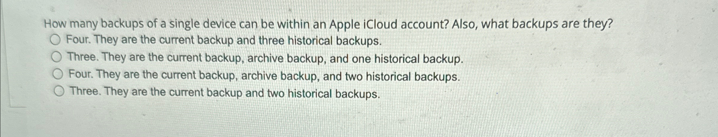How many backups of a single device can be within