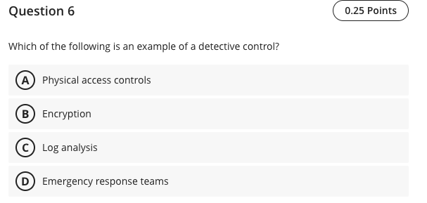 Question 6 Which of the following is an example