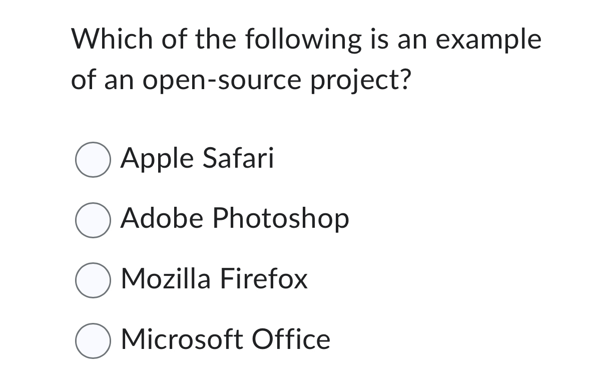 Which of the following is an example of an open -