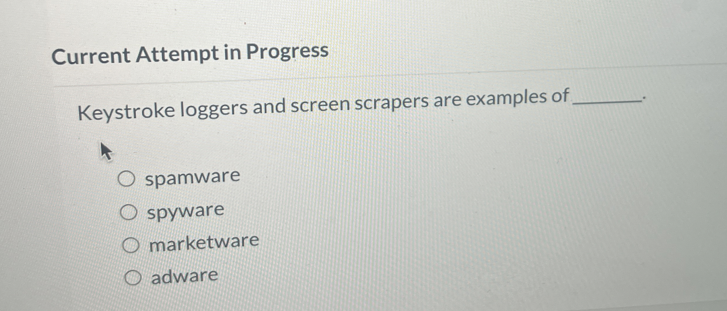Current Attempt in Progress Keystroke loggers and