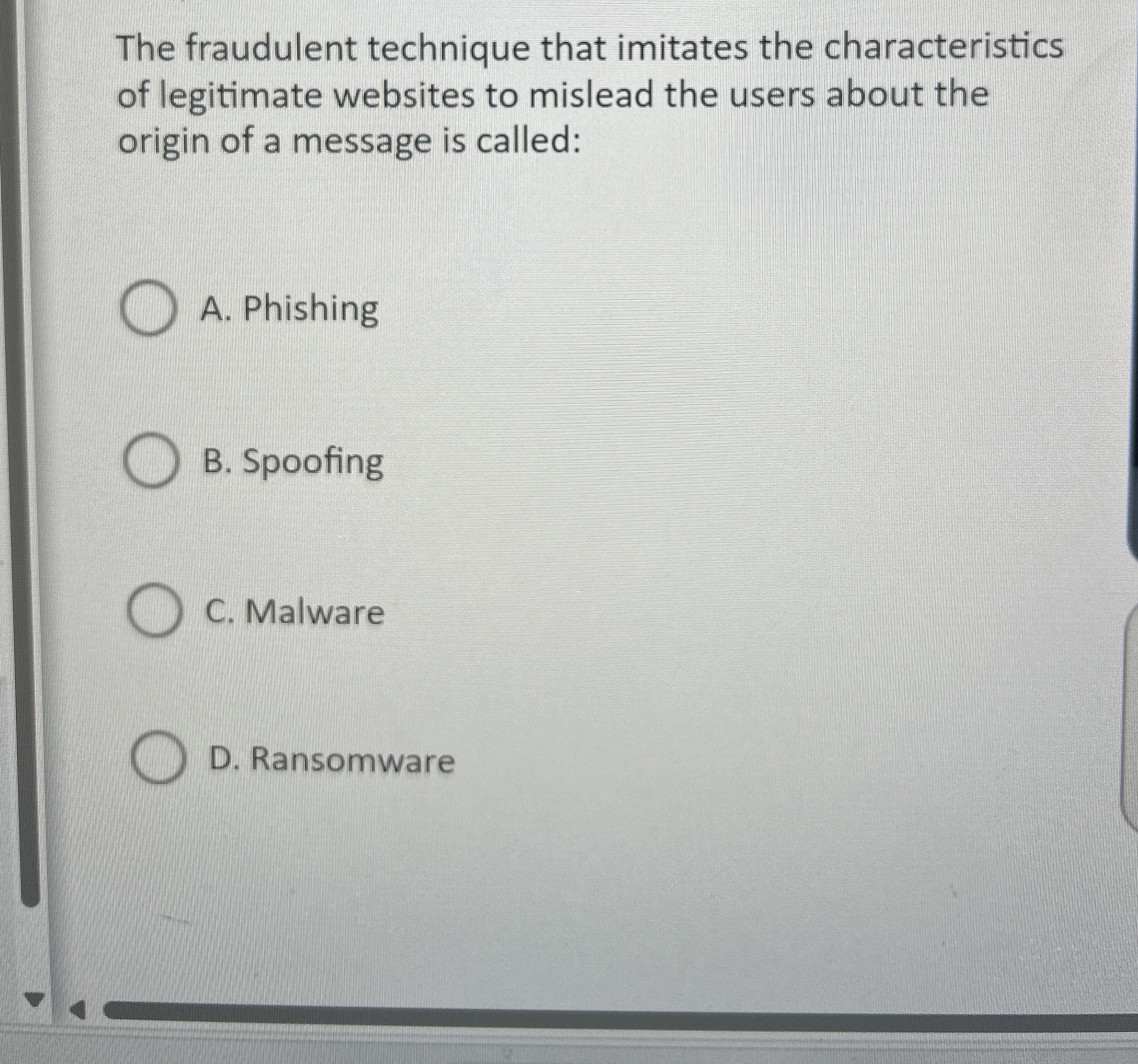 The fraudulent technique that imitates the