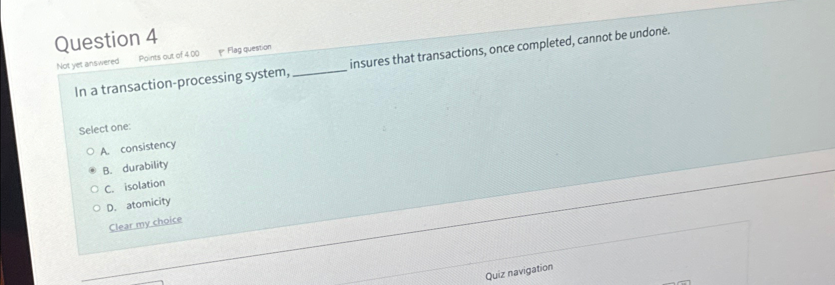 Question 4 Not yet answered Points out of 4 . 0 0