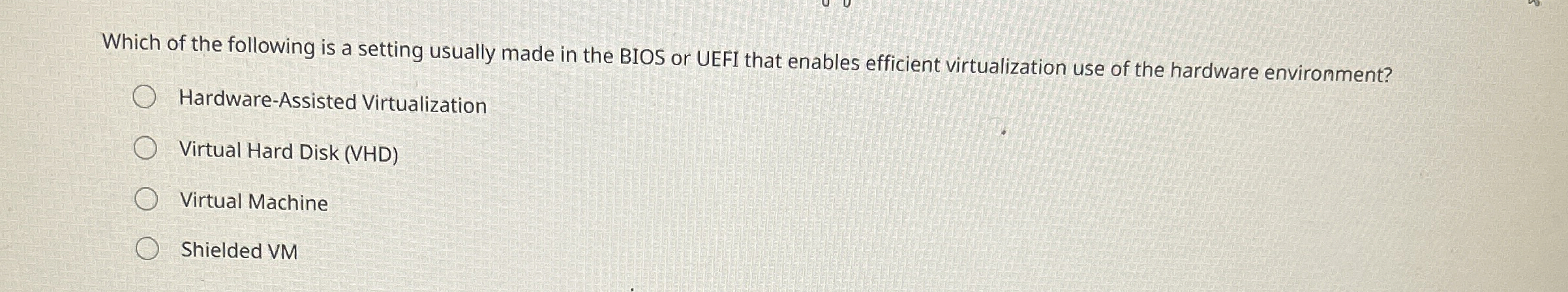 Which of the following is a setting usually made