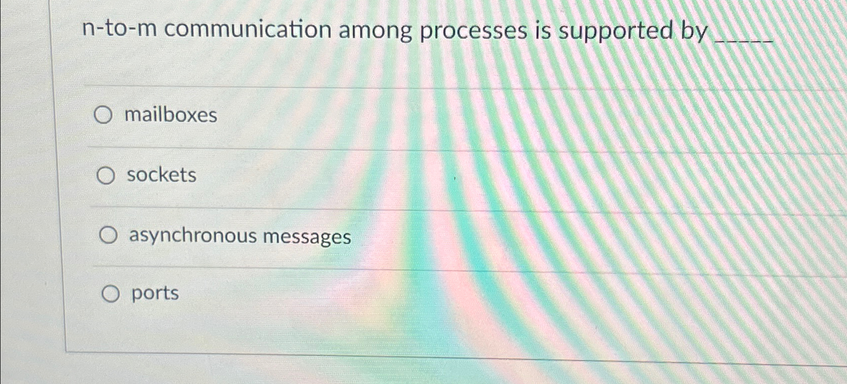 n - to - m communication among processes is