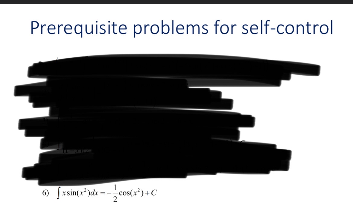 Prerequisite problems for self - control Solve