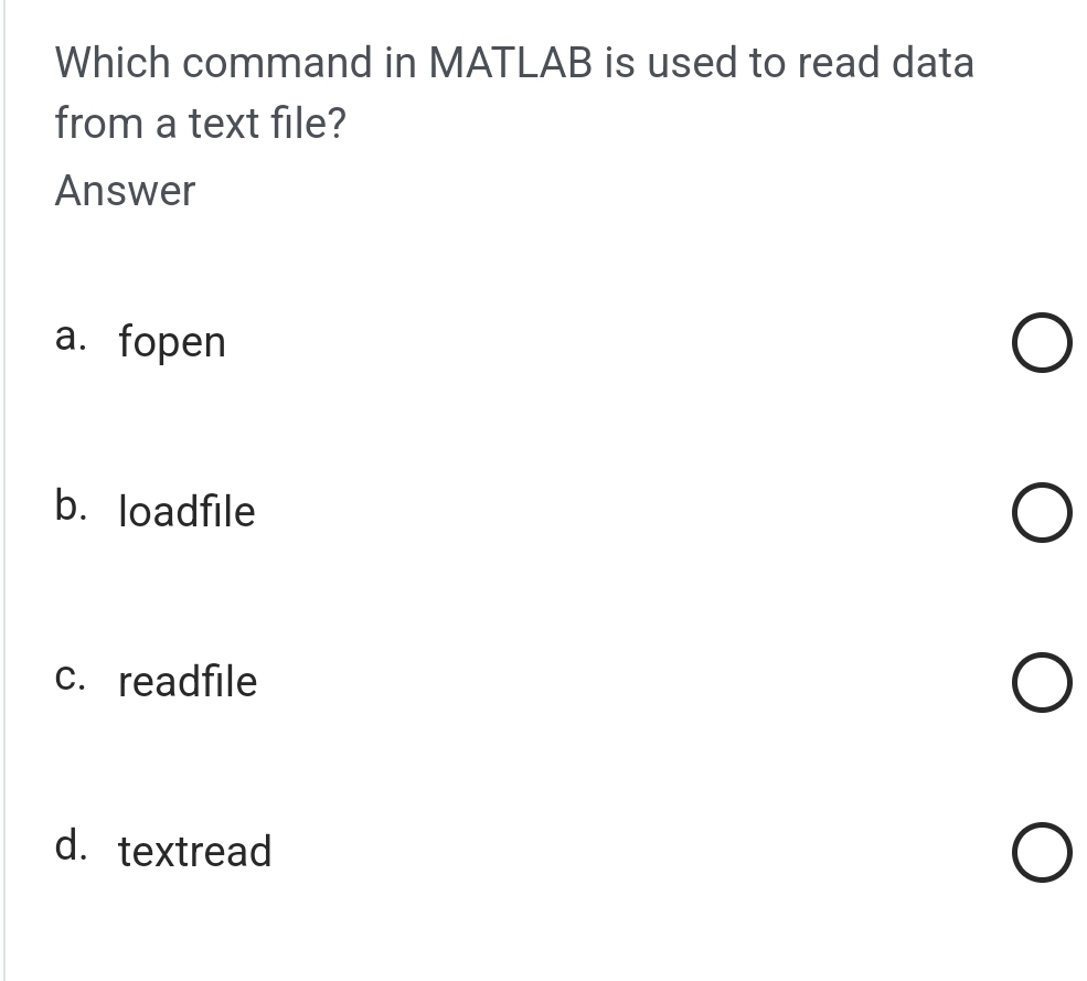 Which command in MATLAB is used to read data from