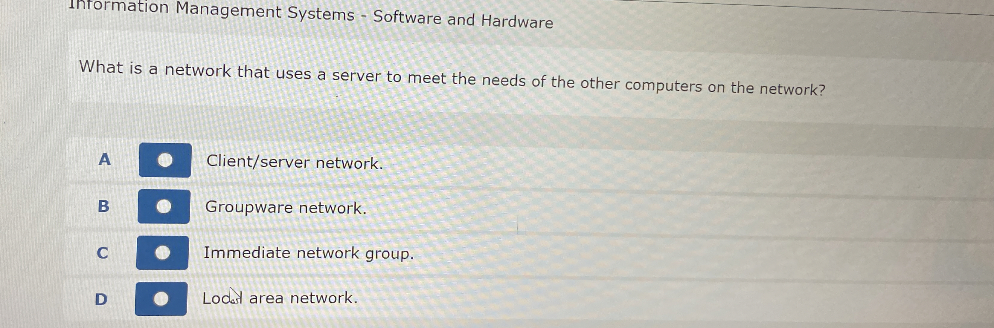 1 ntormation Management Systems - Software and