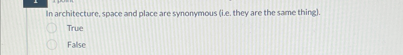 In architecture, space and place are synonymous (