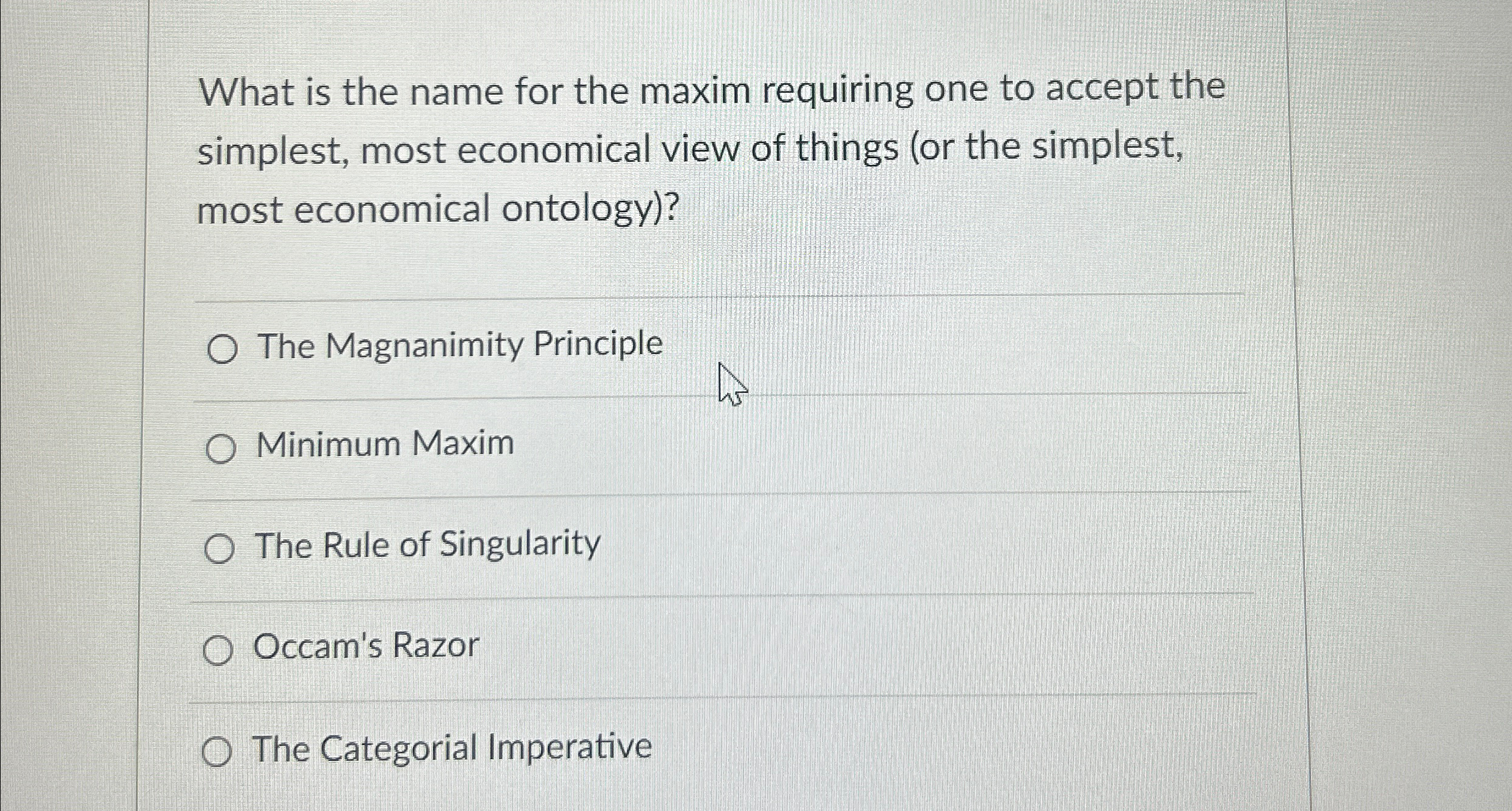 What is the name for the maxim requiring one to
