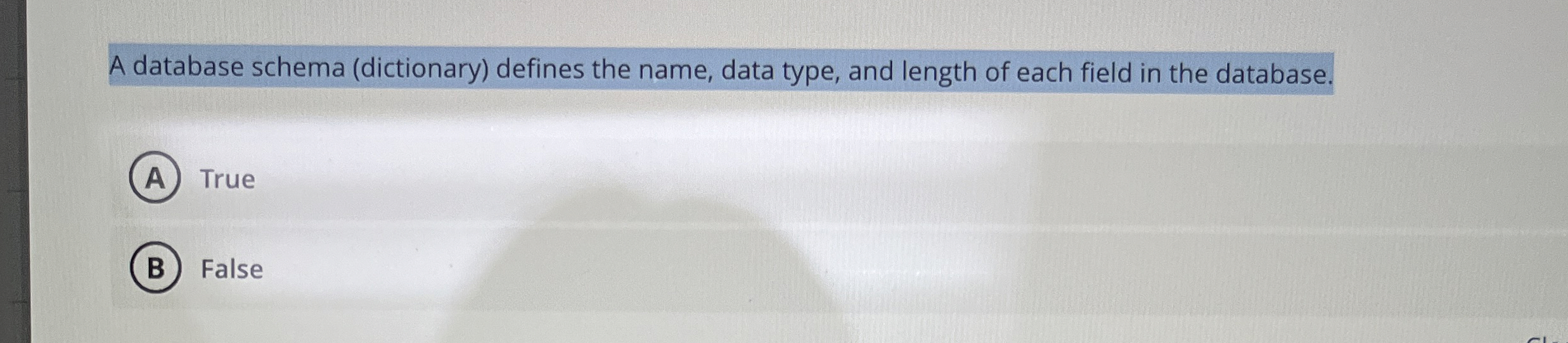 A database schema ( dictionary ) defines the