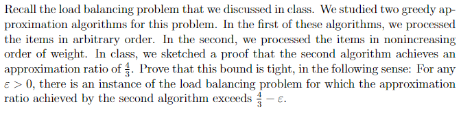 Recall the load balancing problem that we