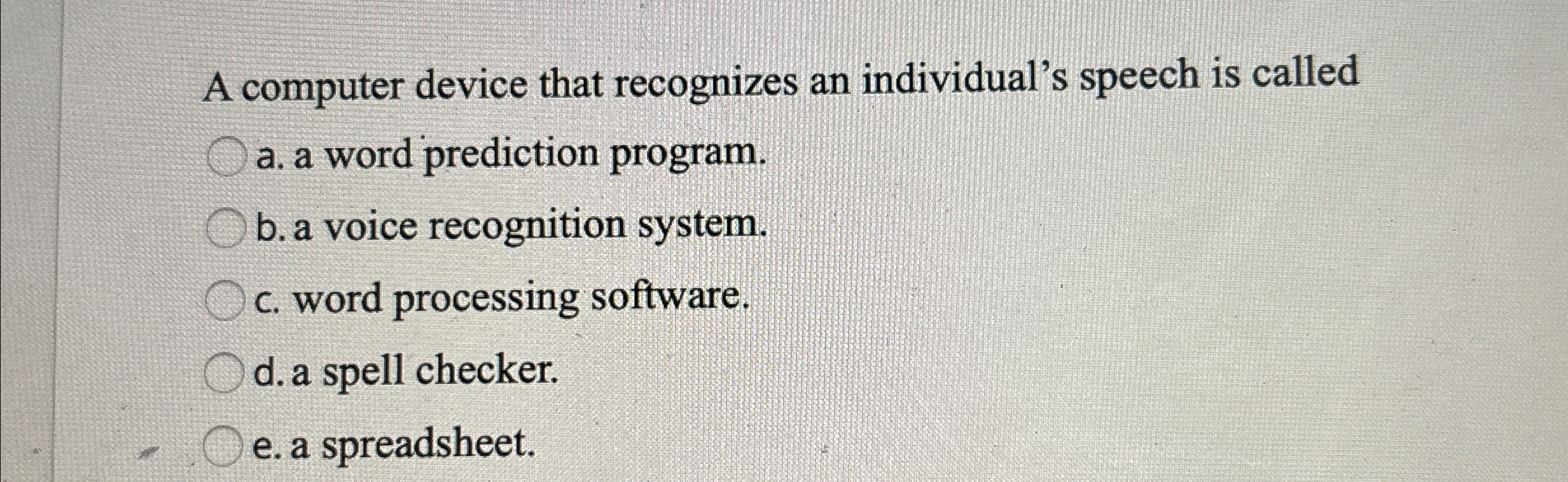 A computer device that recognizes an individual's