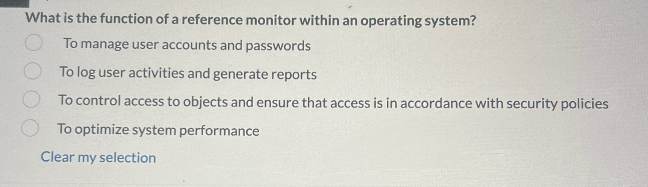 What is the function of a reference monitor
