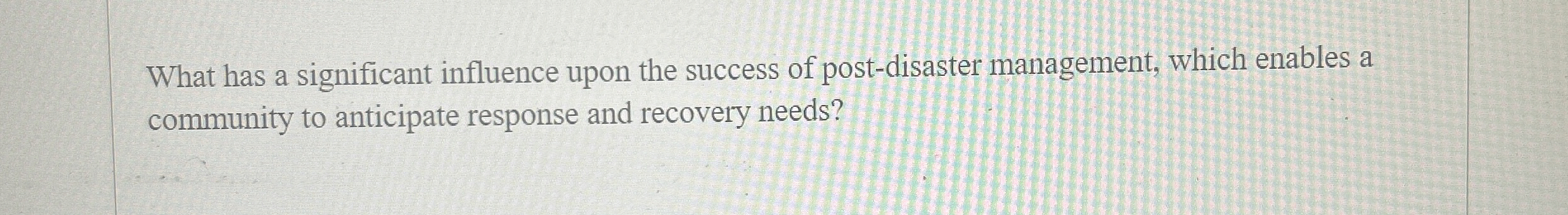 What has a significant influence upon the success