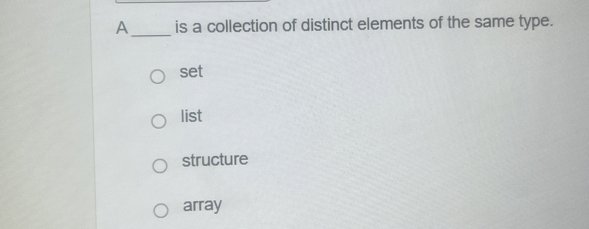 A q , is a collection of distinct elements of the