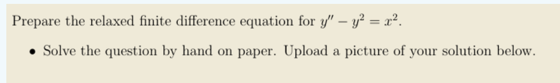 Prepare the relaxed finite difference equation