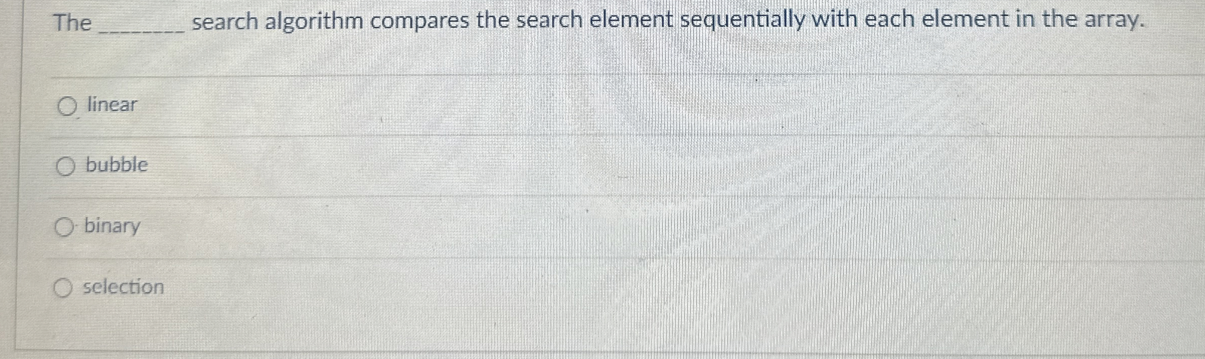 The q , search algorithm compares the search