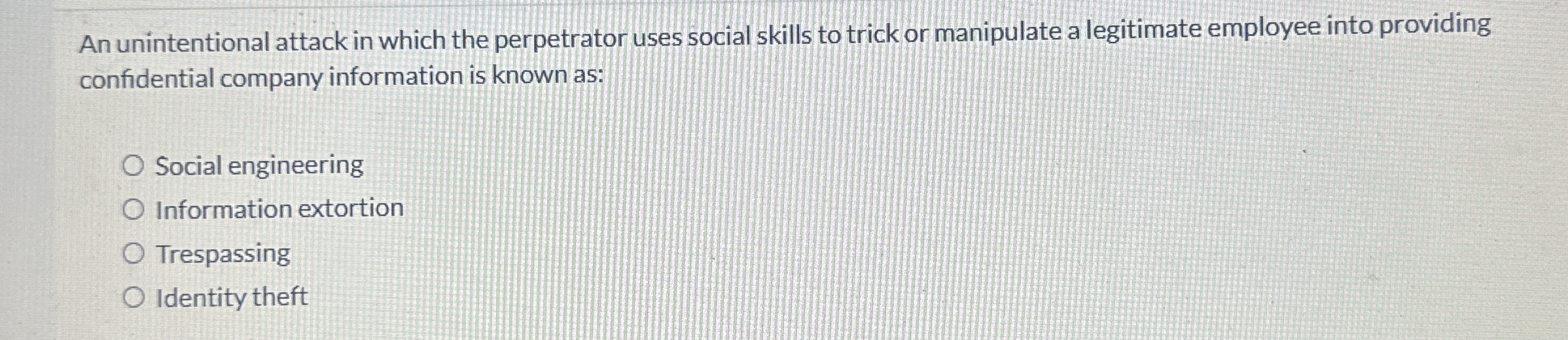 An unintentional attack in which the perpetrator