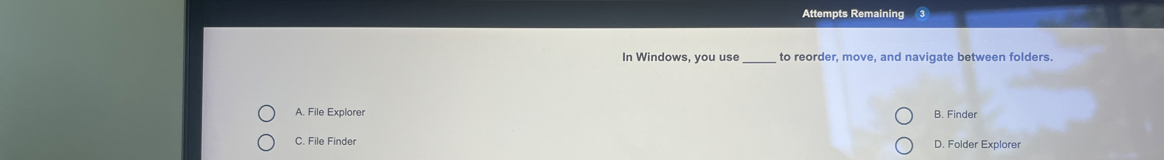 Attempts Remaining 3 In Windows, you use to