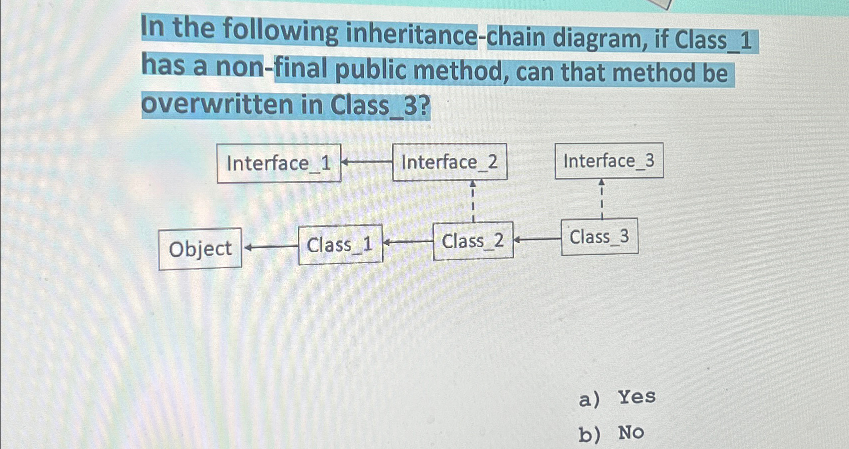 In the following inheritance - chain diagram, if