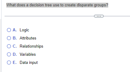 What does a decision tree use to create disparate