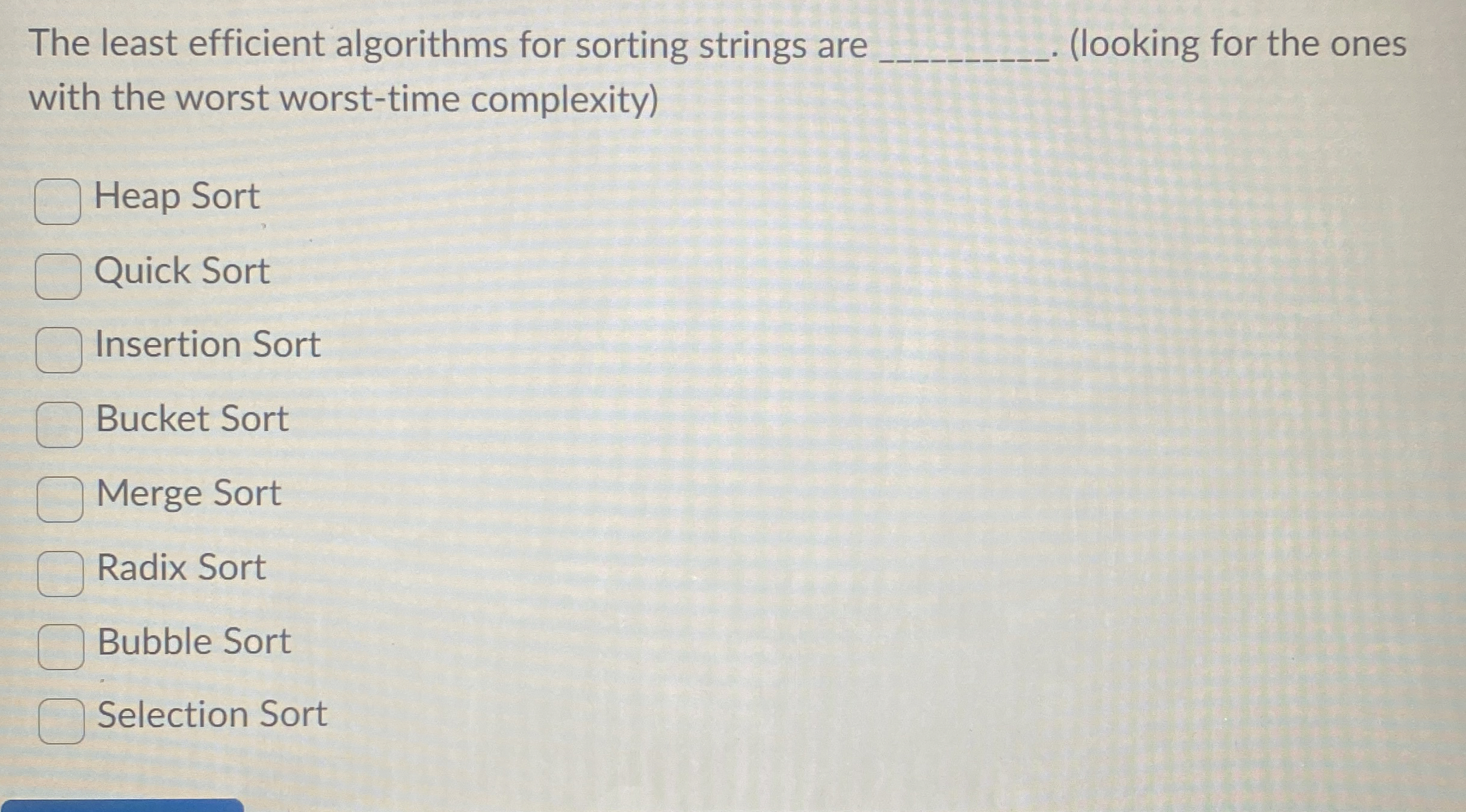 The least efficient algorithms for sorting