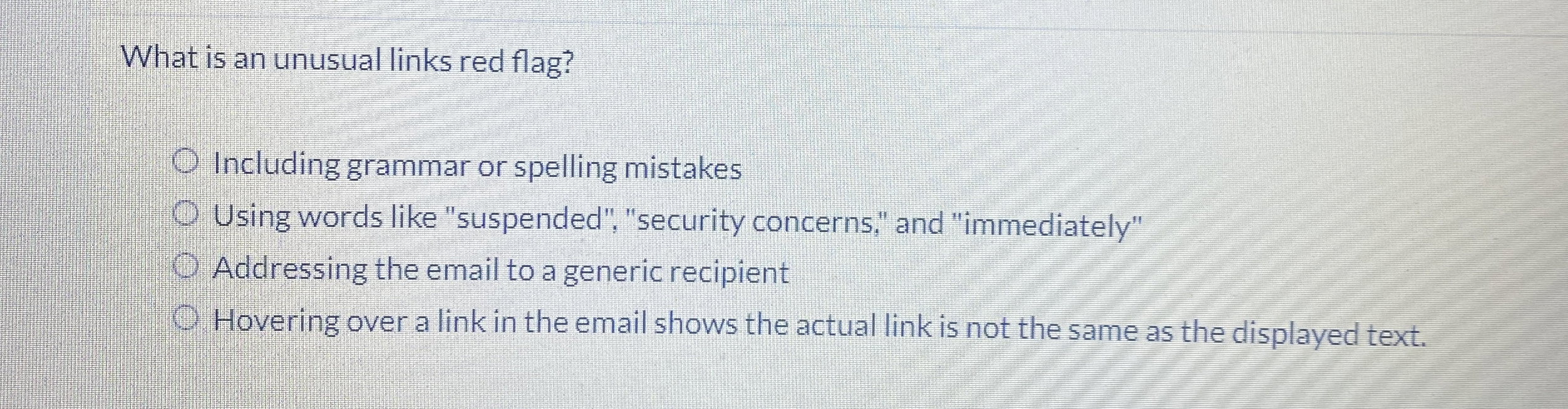 What is an unusual links red flag? Including