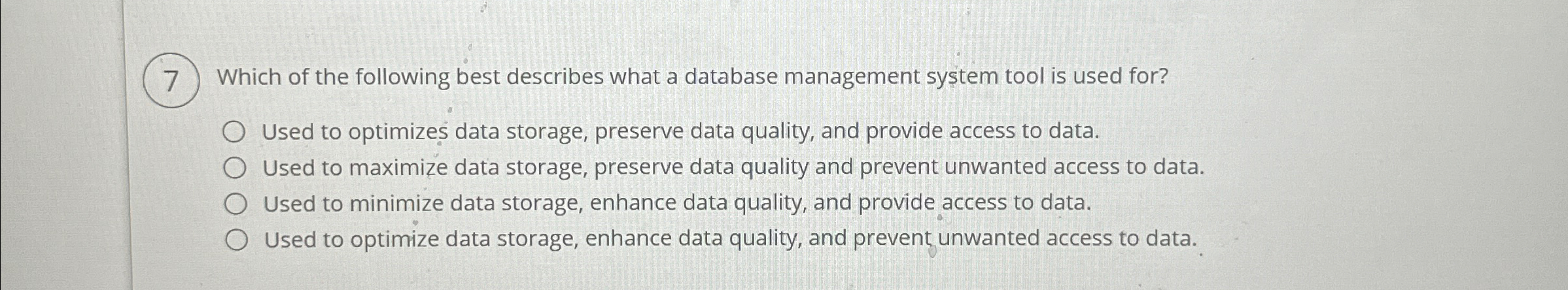 ( 7 ) Which of the following best describes what