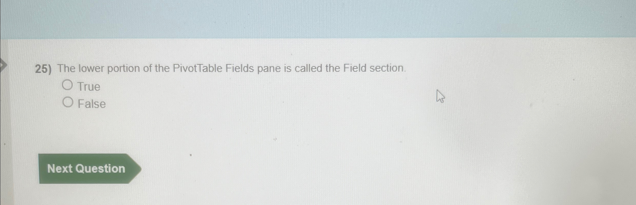 The lower portion of the PivotTable Fields pane