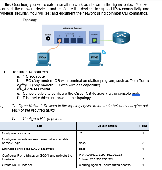 In this Question, you will create a small network