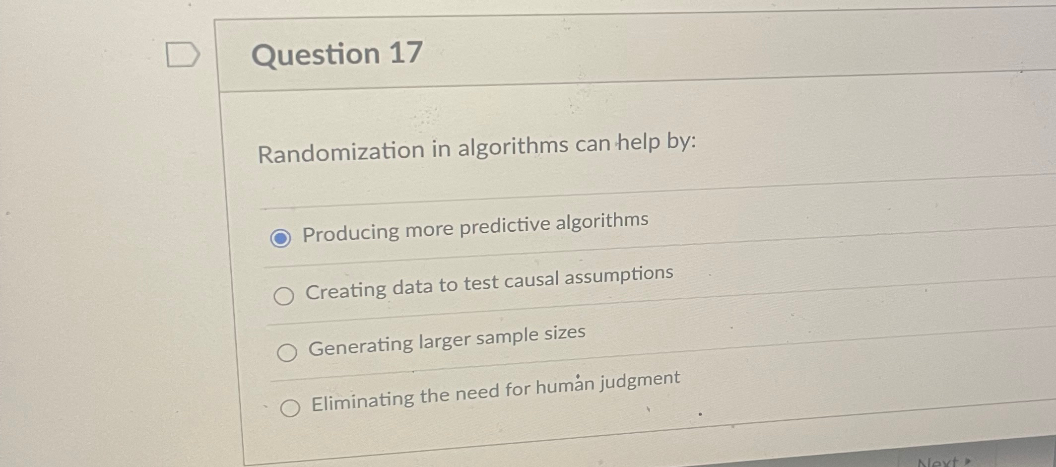 Question 1 7 Randomization in algorithms can help