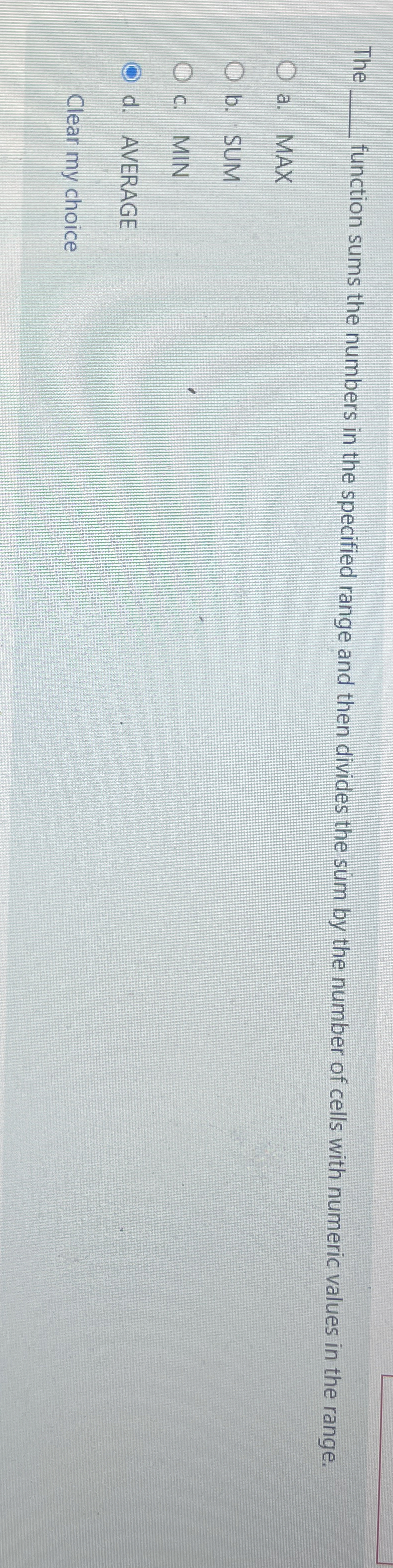 The function sums the numbers in the specified