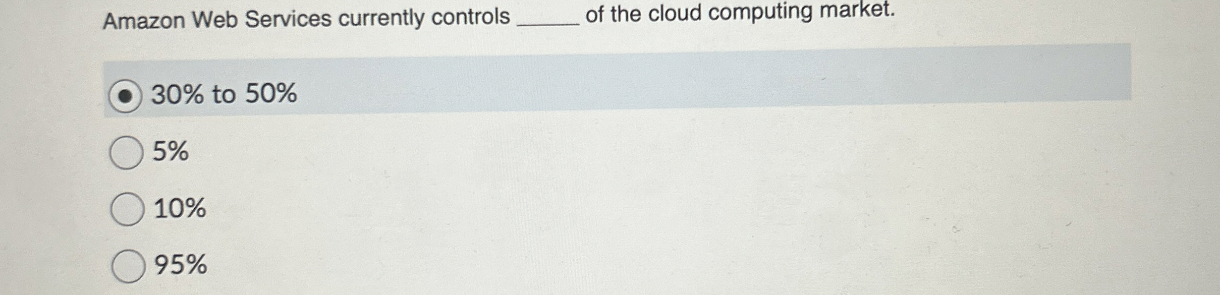 Amazon Web Services currently controls q , of the