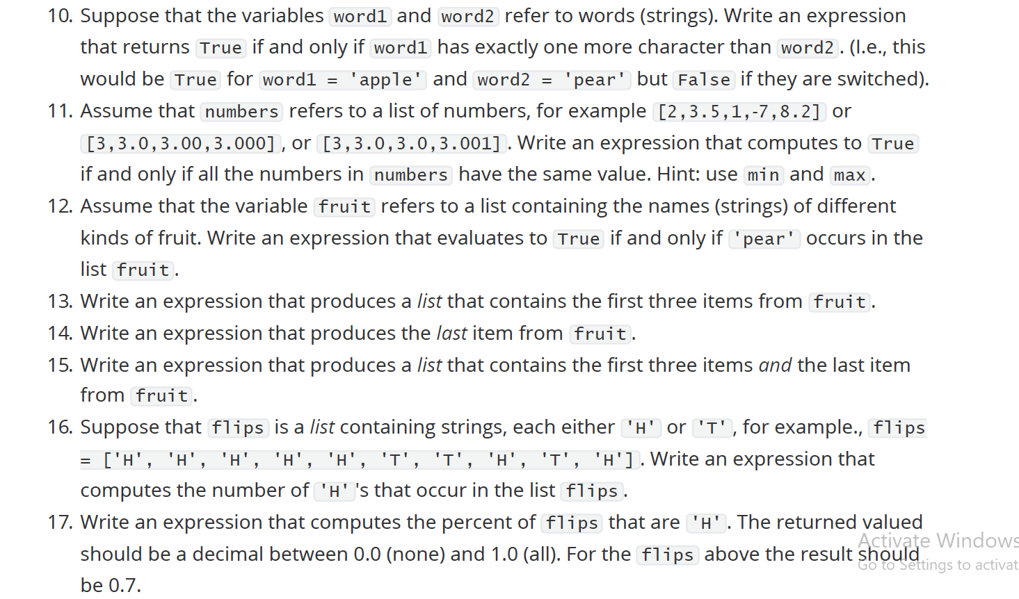 Suppose that the variables word 1 and word 2