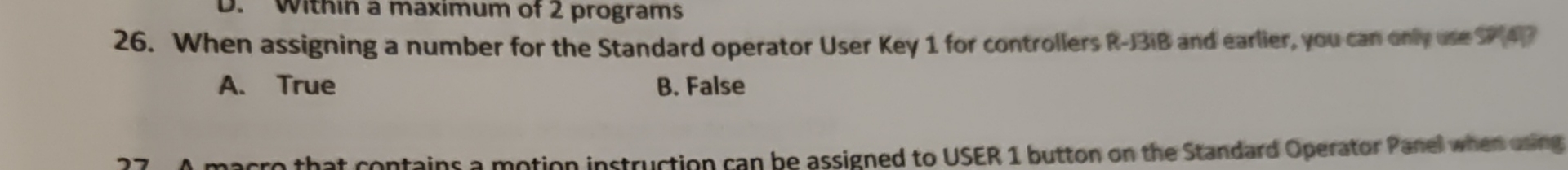 When assigning a number for the Standard operator