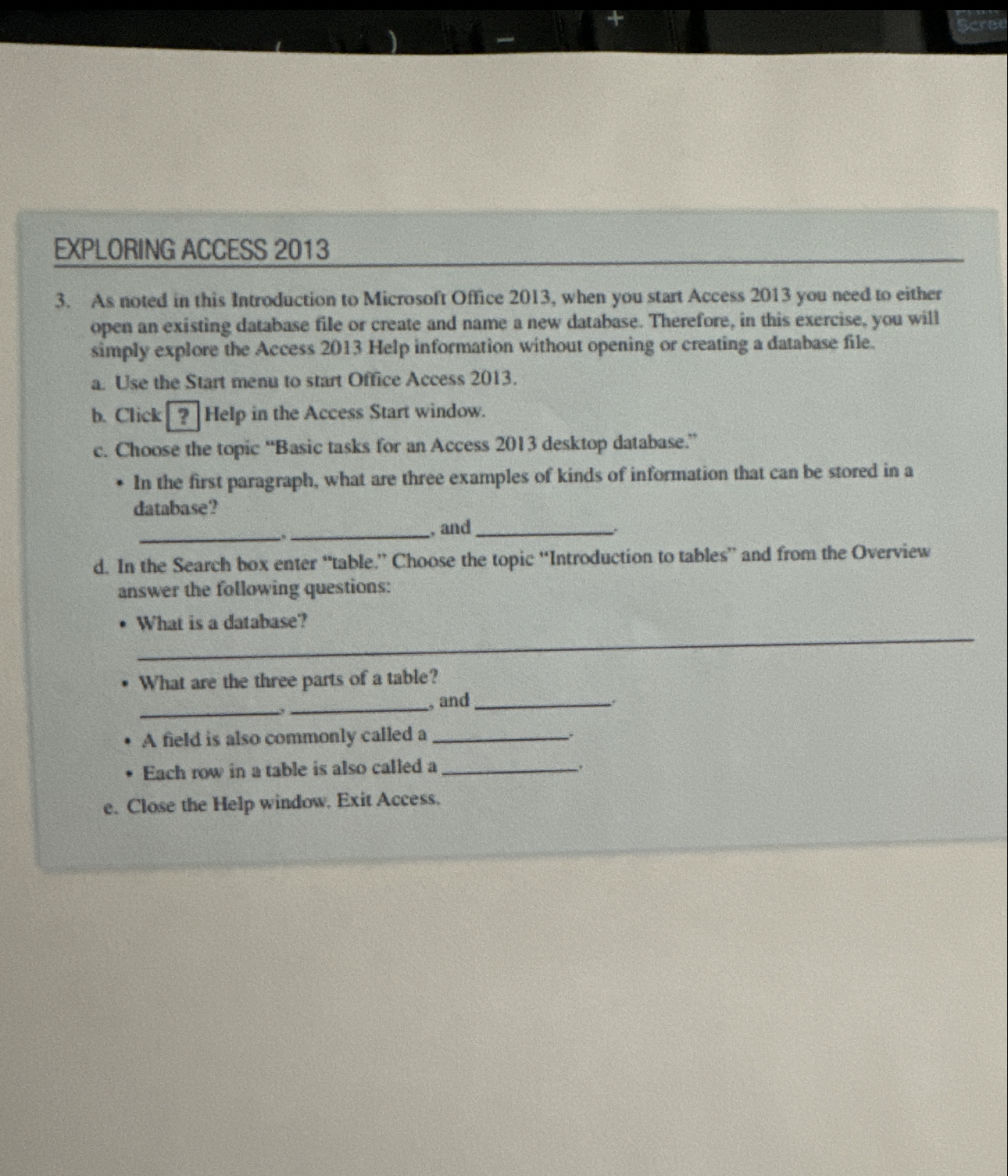 EXPLORING ACCESS 2 0 1 3 3 . As noted in this