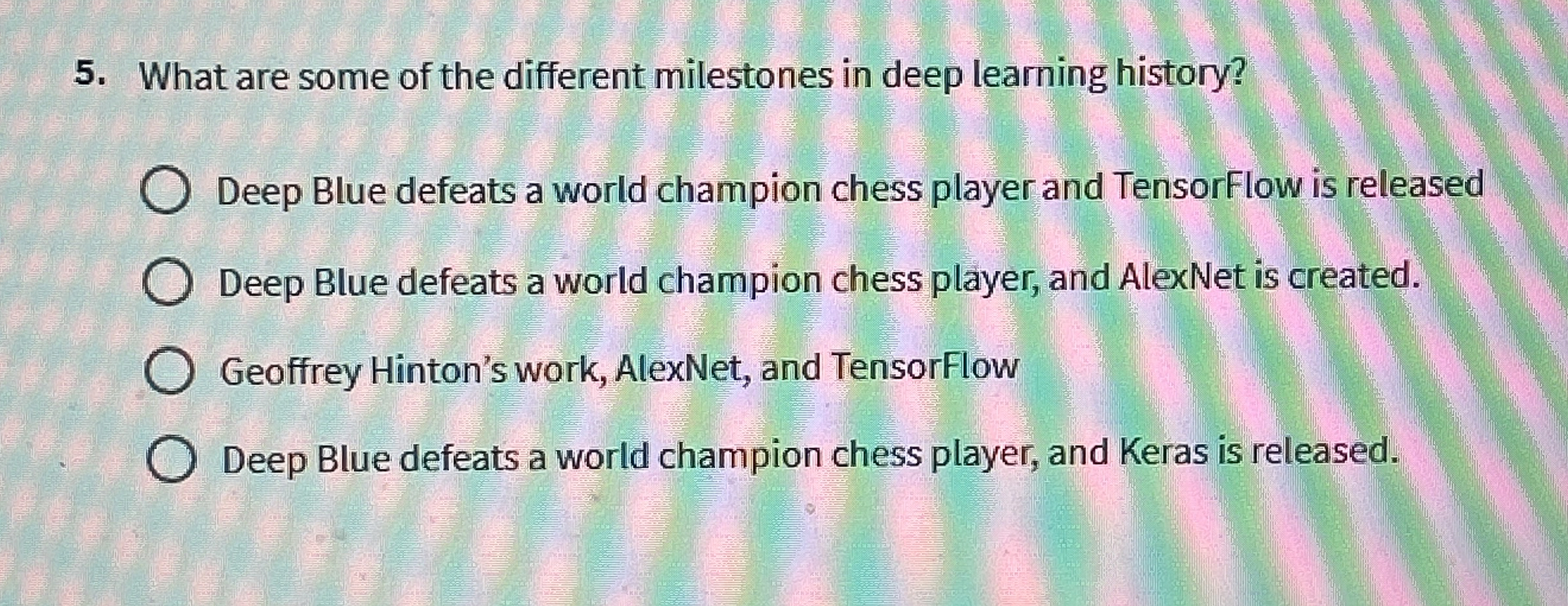 What are some of the different milestones in deep