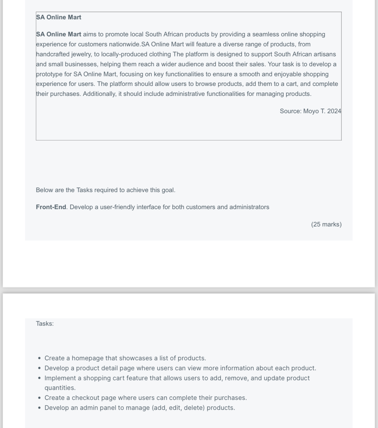 SA Online Mart SA Online Mart aims to promote