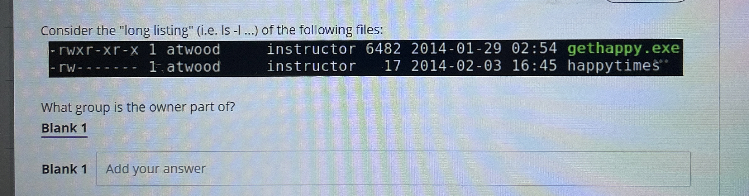Consider the "long listing" ( i . e . Is - I . .