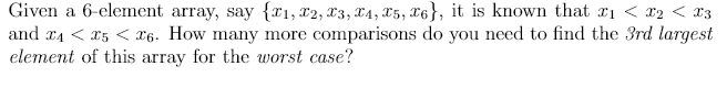 Given a 6 - element array, say { x 1 , x 2 , x 3