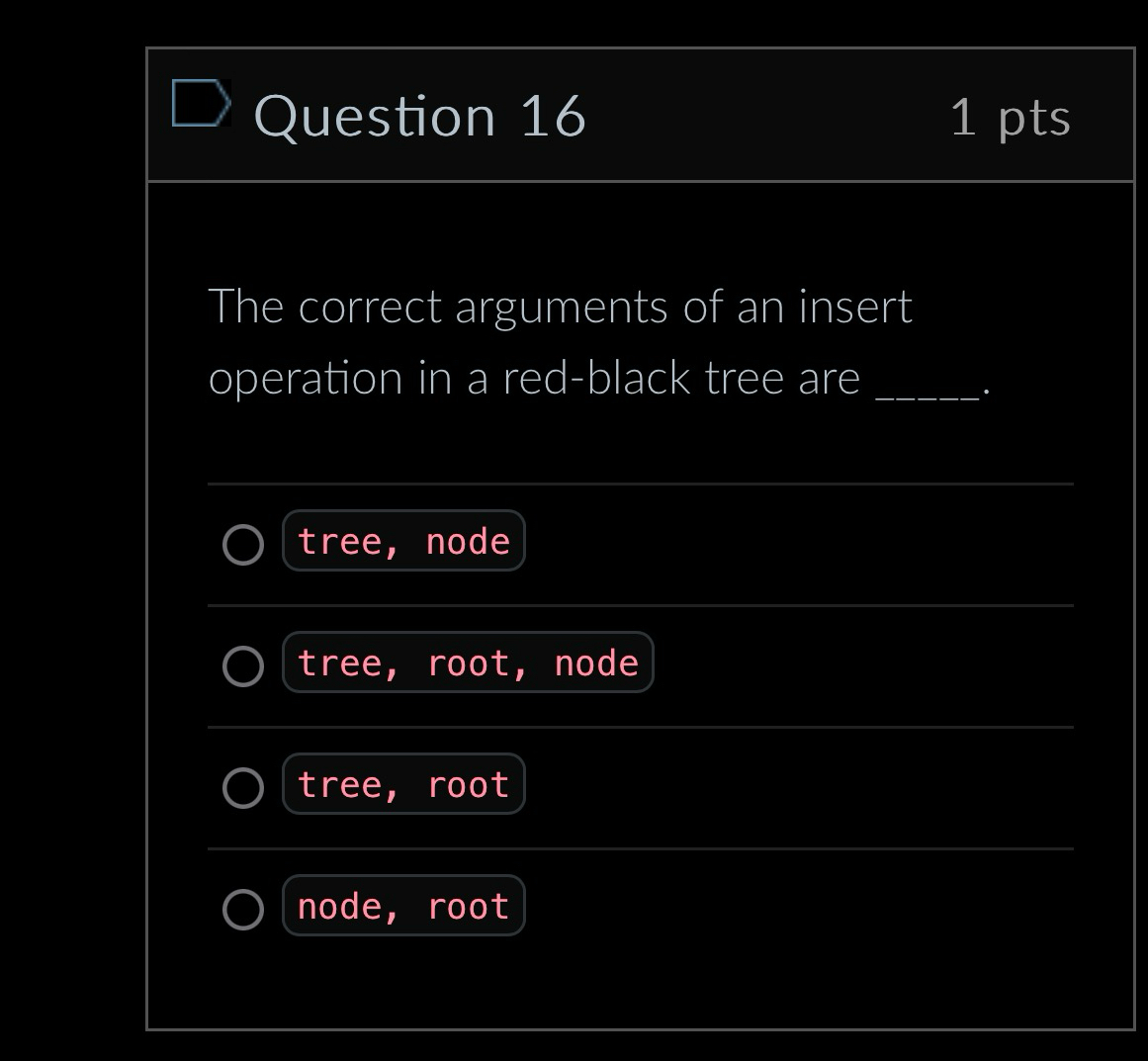 Question 1 6 1 p t s The correct arguments of an