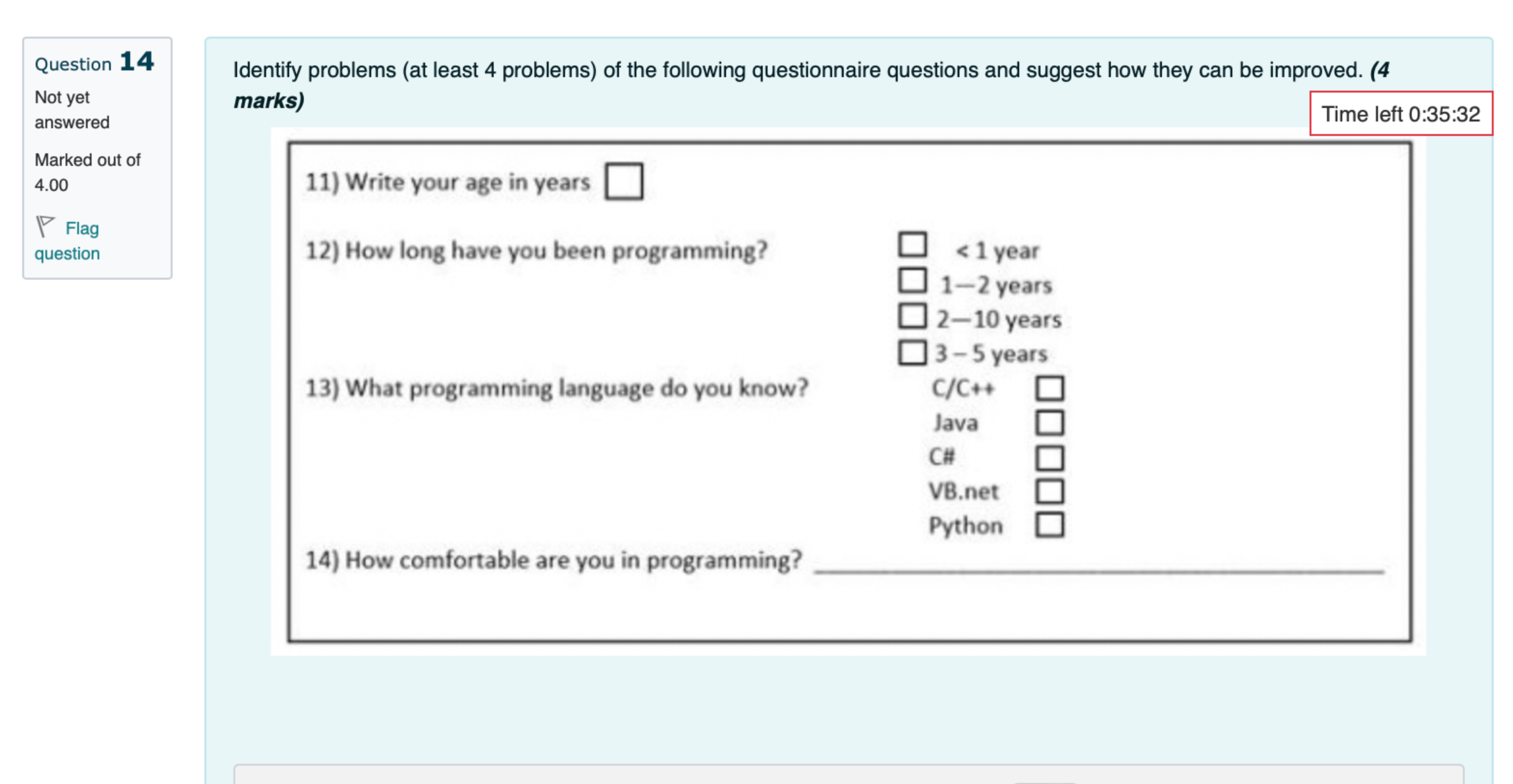 Identify problems ( at least 4 problems ) of the
