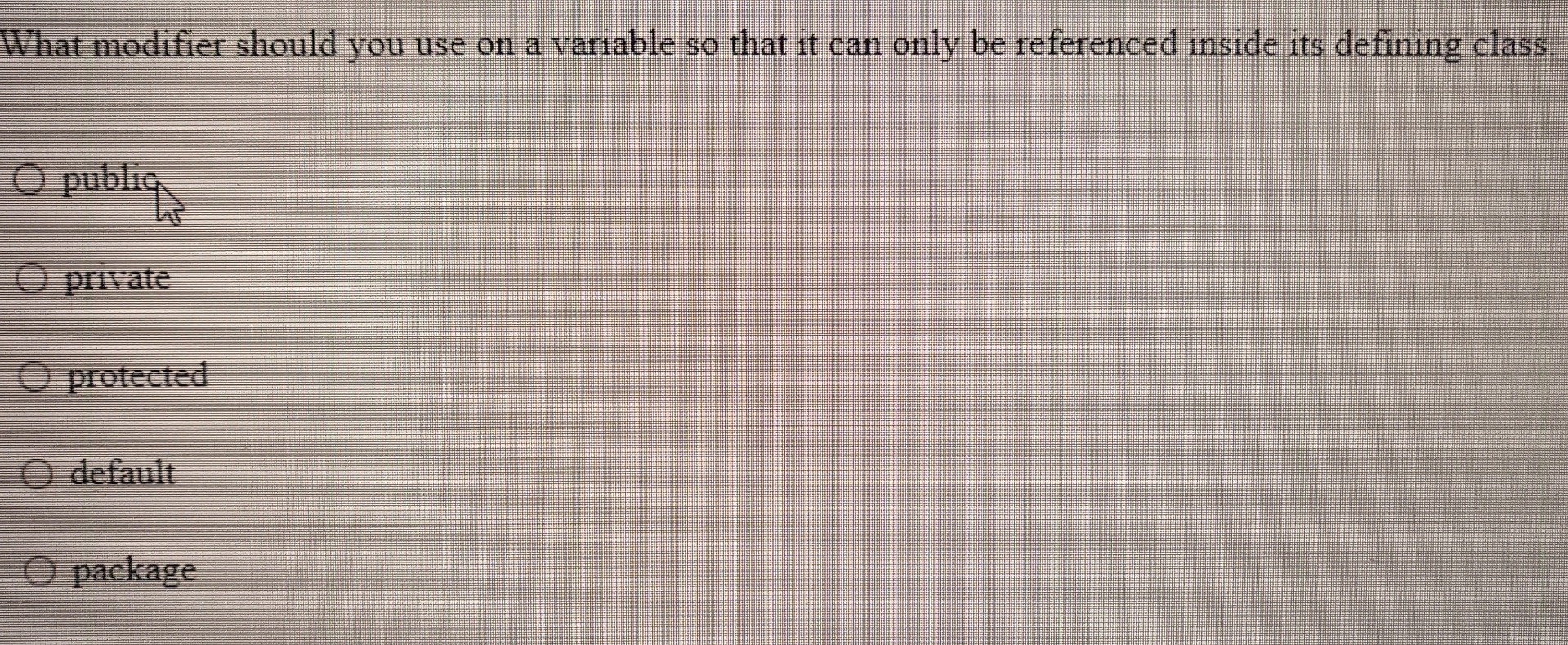 What modifier should you use on a variable so