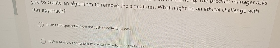 you to create an algorithm to remove the