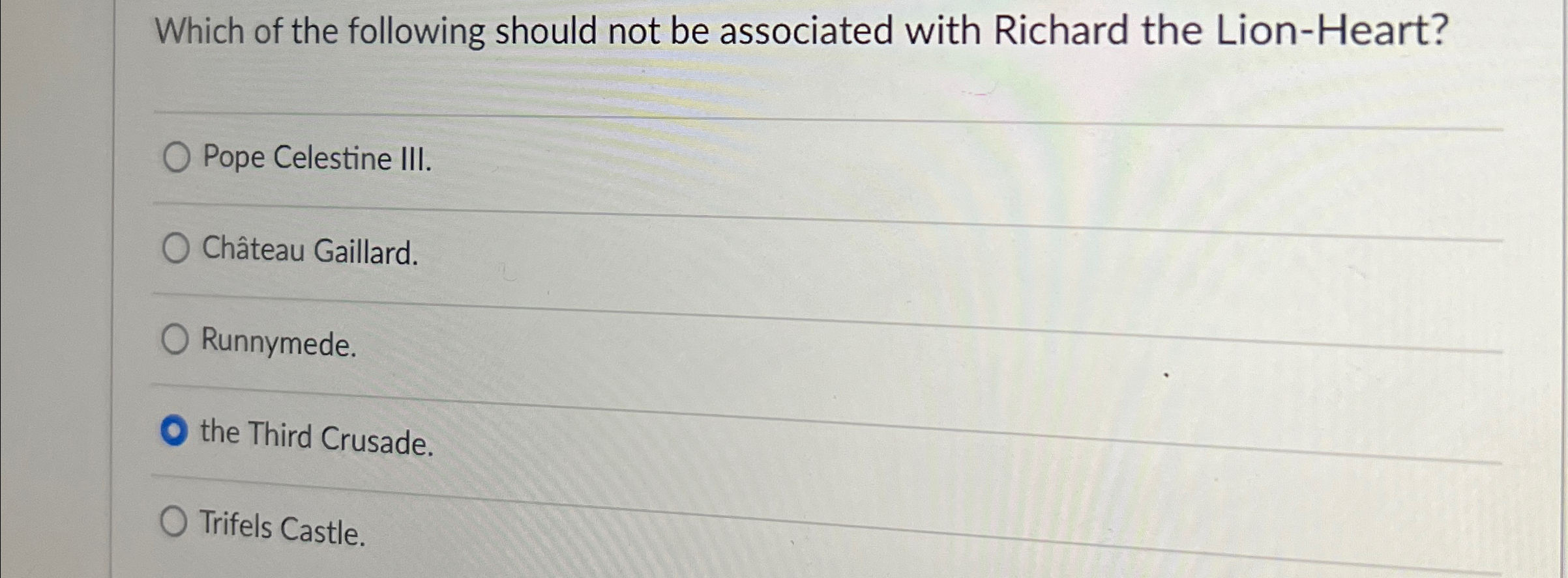 Which of the following should not be associated