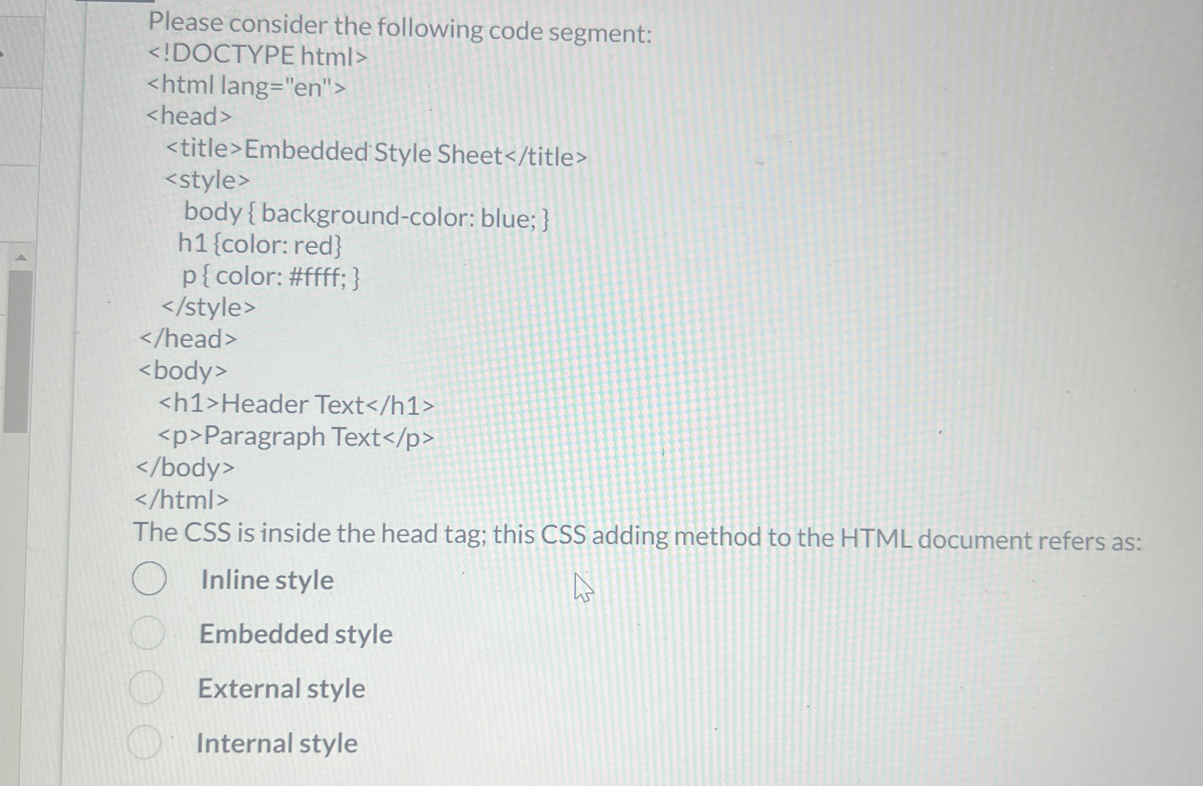 Please consider the following code segment: