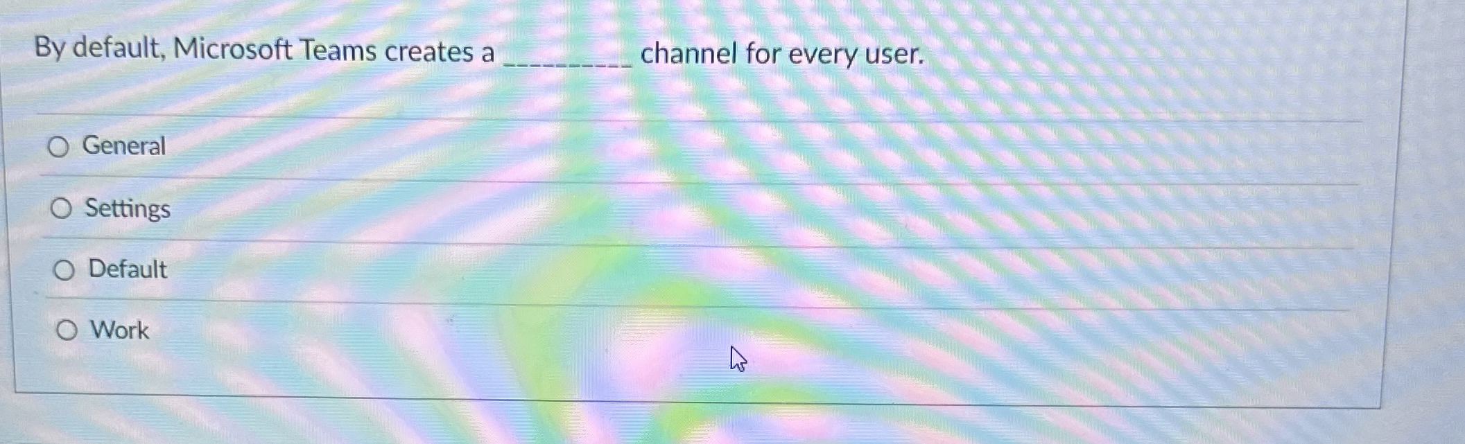 By default, Microsoft Teams creates a channel for